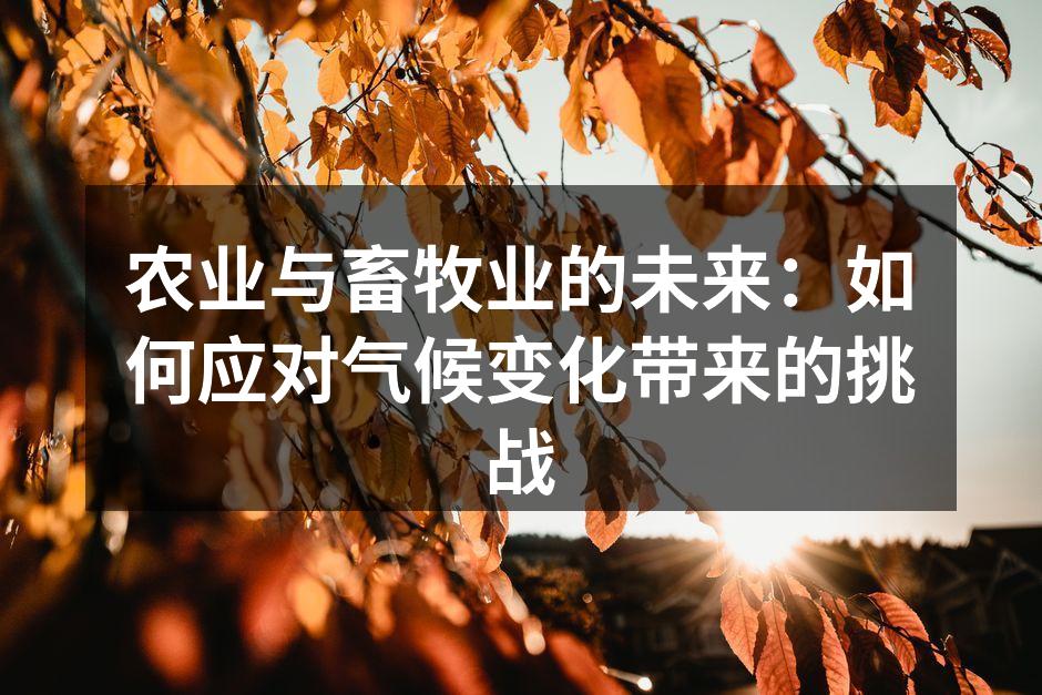 农业与畜牧业的未来：如何应对气候变化带来的挑战